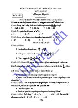 Đề kiểm tra khảo sát đầu năm 2015 - 2016 môn Toán 7